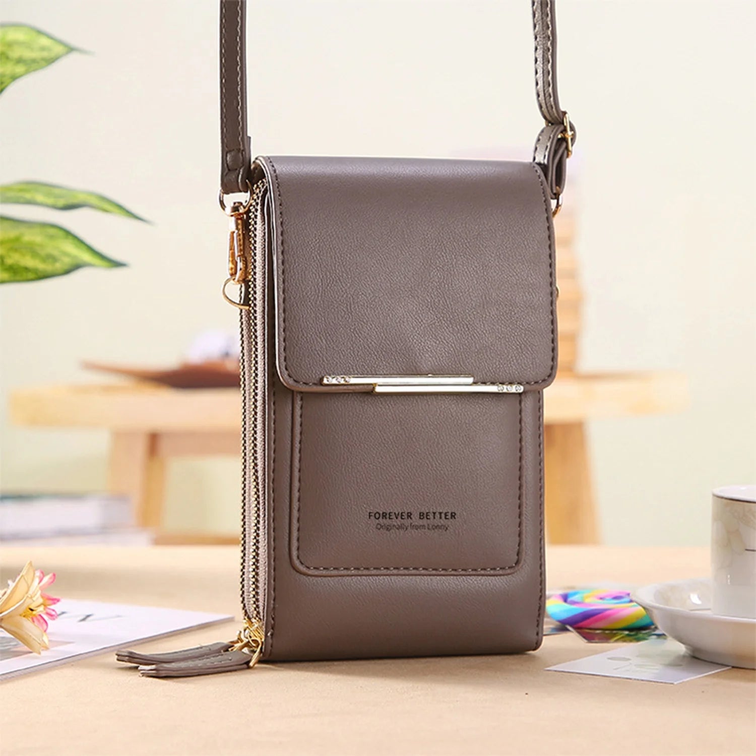 Anti-Theft Leather Bag,Small Crossbody Cell Phone Purse Wallet for Women,Rfid Block Phone Purse Crossbody with Shoulder Strap