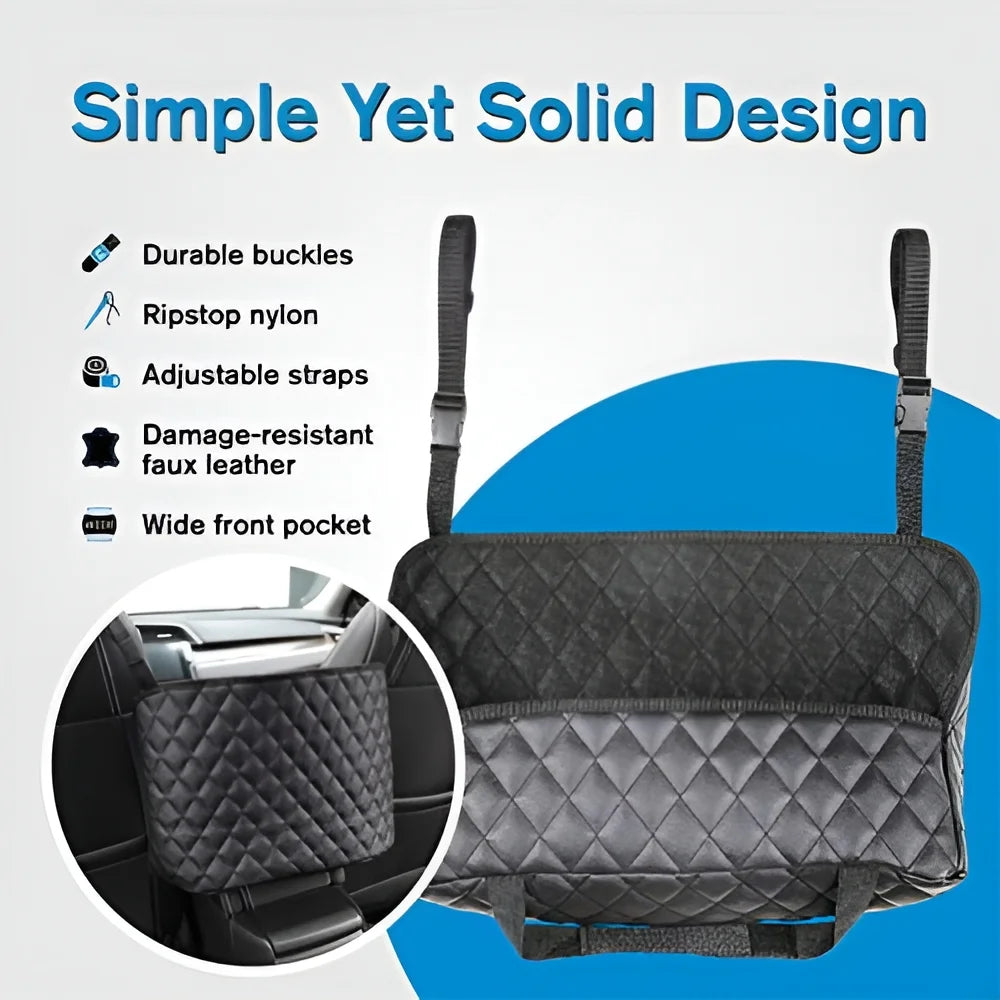 Purse Holder for Cars - Car Purse Handbag Holder between Seats - Auto Storage Accessories for Women Interior - Automotive Consoles and Organizers Net Pocket for Front Seat