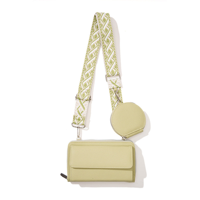 One-Shoulder Crossbody Mobile Phone Bag Multi-Functional Wide Shoulder Strap Bag