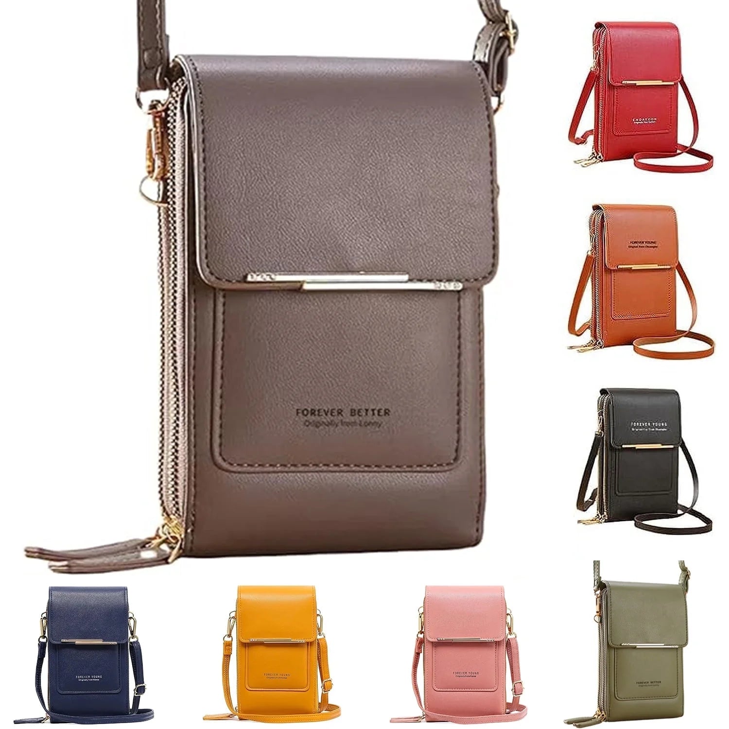 Anti-Theft Leather Bag,Small Crossbody Cell Phone Purse Wallet for Women,Rfid Block Phone Purse Crossbody with Shoulder Strap