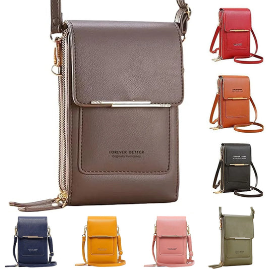 Anti-Theft Leather Bag,Small Crossbody Cell Phone Purse Wallet for Women,Rfid Block Phone Purse Crossbody with Shoulder Strap