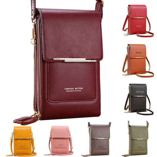 Anti-Theft Leather Bag,Small Crossbody Cell Phone Purse Wallet for Women,Rfid Block Phone Purse Crossbody with Shoulder Strap