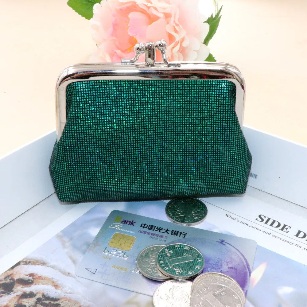 Women Coin Purse Retro Double Layer Pu Bright Grid Short Wallet New Arrival Ladies Girls Student Creative Mini Money Bag Handbag